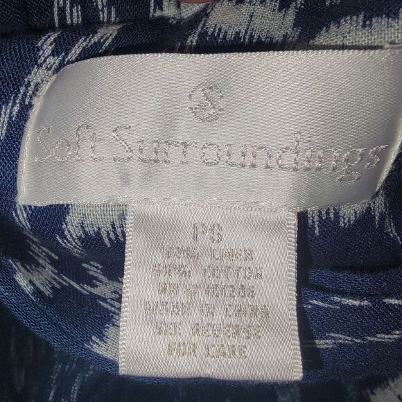 Soft Surroundings batik wrap belt full linen blend skirt PS petite Small - Picture 6 of 6